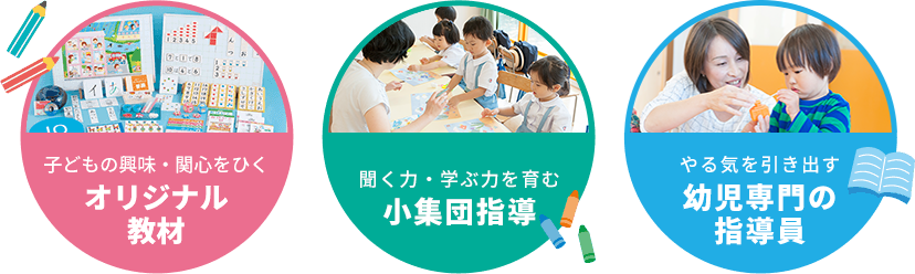 オリジナル教材・小集団指導・幼児専門の指導員